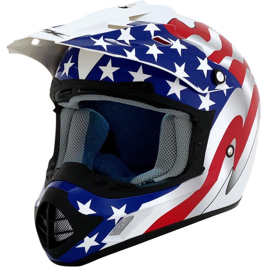AFX FX-17 Flag Helmet - White - Motor Psycho Sport