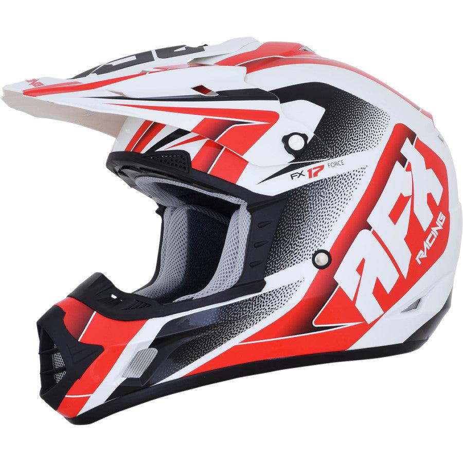 AFX FX-17 Force Helmet - Pearl White/Red - Motor Psycho Sport