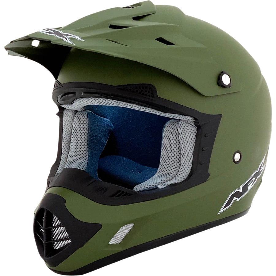 AFX FX-17 Solid Helmet - Flat Olive Drab - Motor Psycho Sport