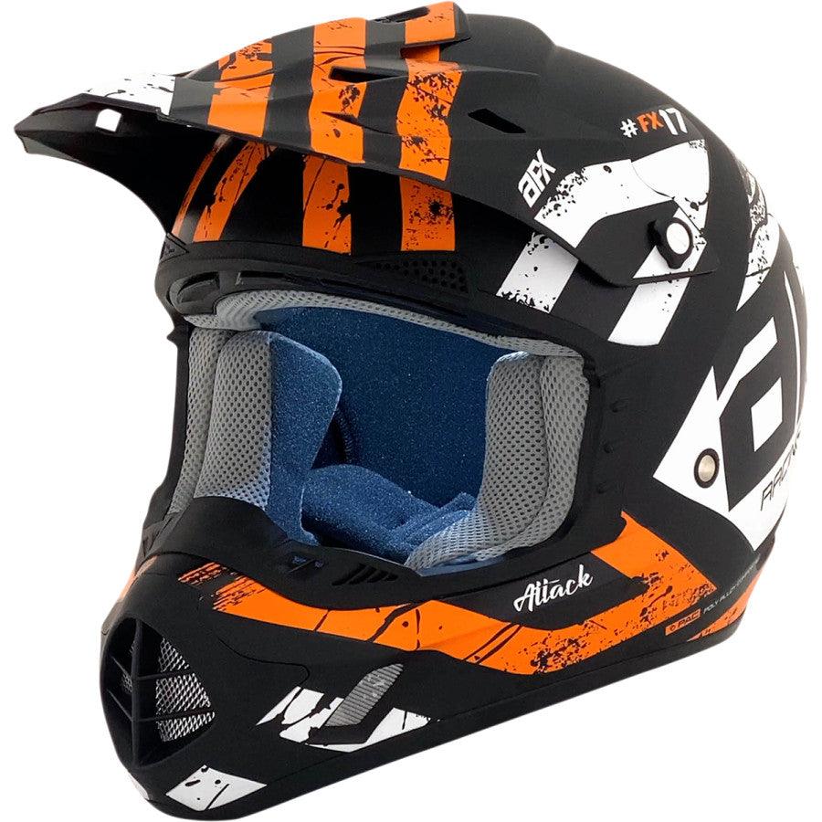 AFX FX-17Y Attack Helmet - Matte Black/Orange - Motor Psycho Sport