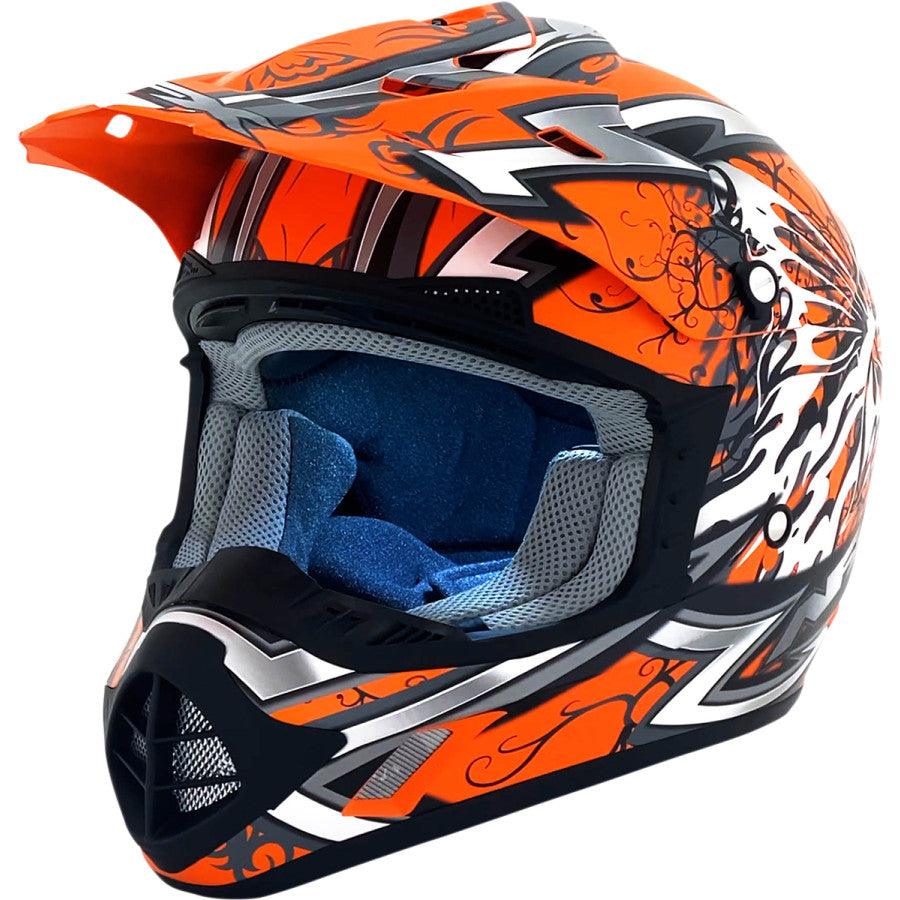AFX FX-17Y Butterfly Helmet - Matte Orange - Motor Psycho Sport