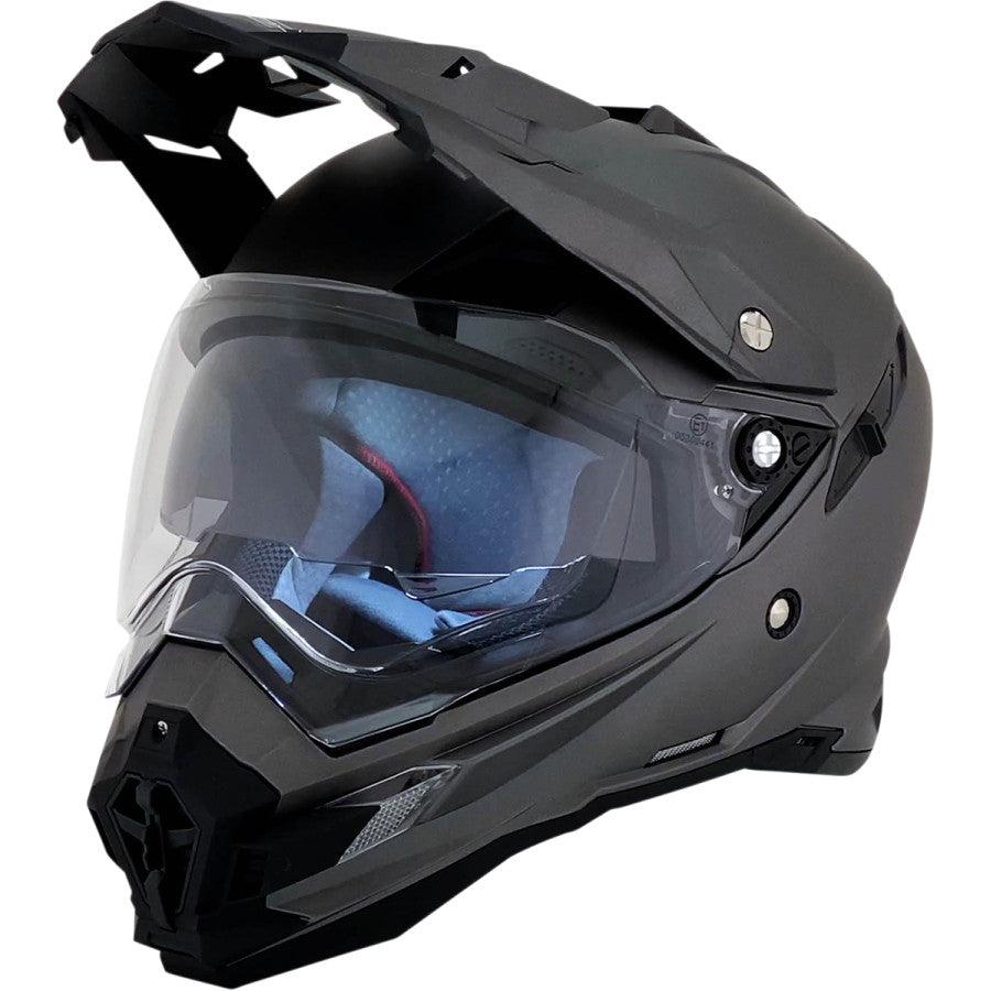 AFX FX-41DS Solid Helmet — Solid - Frost Gray - Motor Psycho Sport