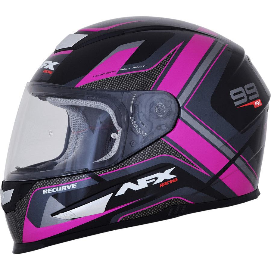 AFX FX-99 Recurve Helmet - Black/Fuchsia - Motor Psycho Sport