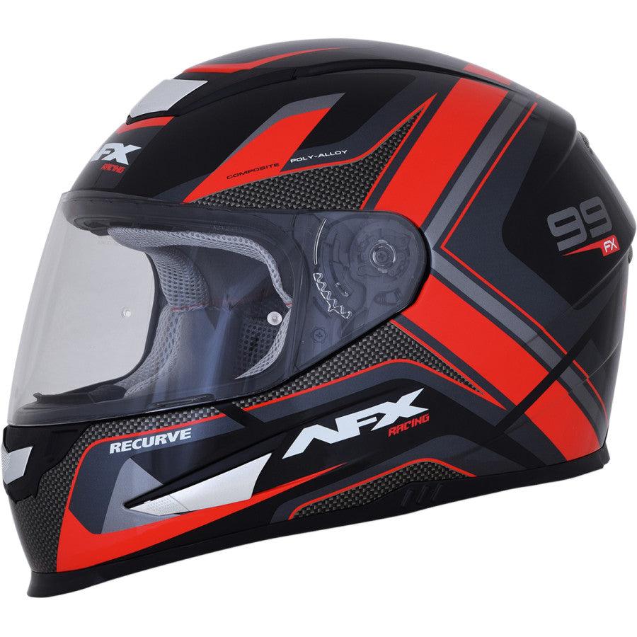 AFX FX-99 Recurve Helmet - Black/Red - Motor Psycho Sport