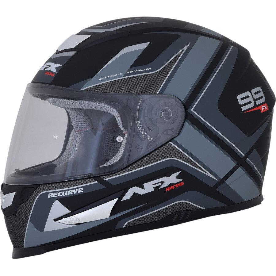 AFX FX-99 Recurve Helmet - Matte Black/Gray - Motor Psycho Sport