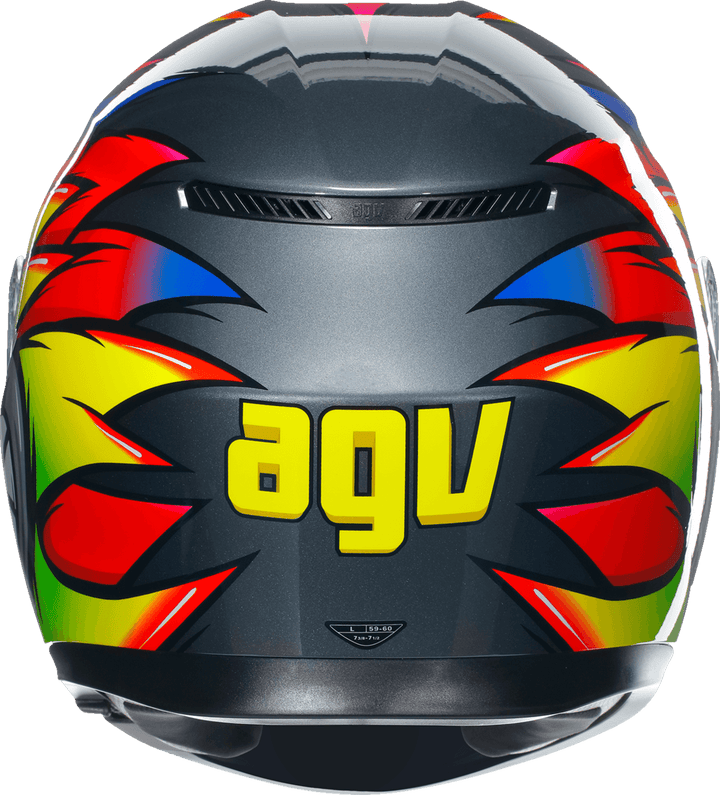 AGV K3 Helmet - Birdy 2.0 Gray/Yellow/Red - Motor Psycho Sport