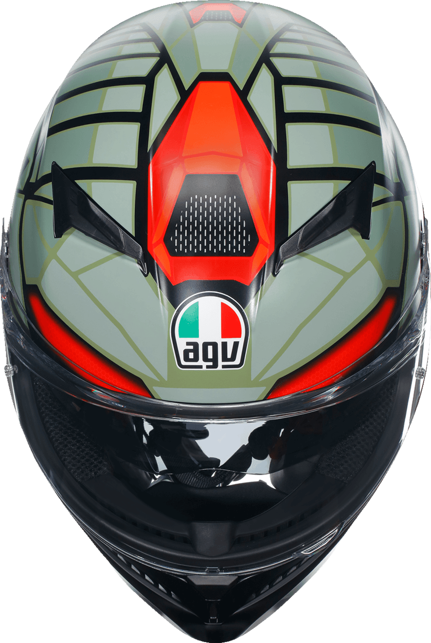 AGV K3 Helmet - Decept Matte Black/Green/Red - Size Medium - OPEN BOX - Motor Psycho Sport