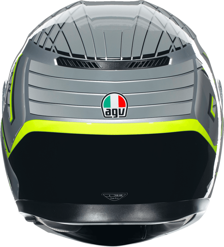 AGV K3 Helmet - Fortify Gray/Black/Yellow Fluo - Motor Psycho Sport