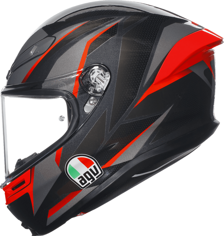 AGV K6 S Helmet - Slashcut Black/Grey/Red - Motor Psycho Sport