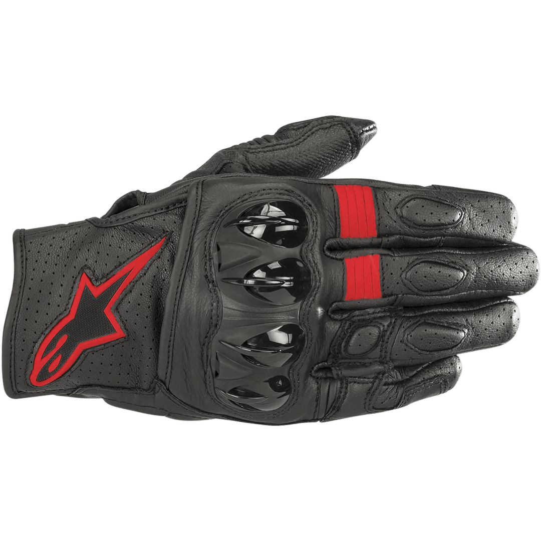 Alpinestars Celer V2 Leather Gloves - Black/Red Fluorescent - Motor Psycho Sport