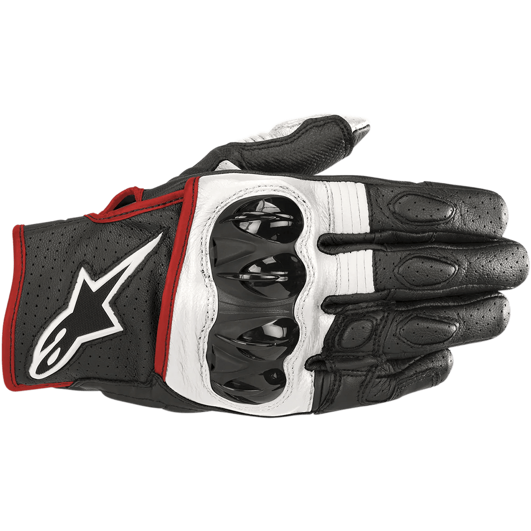 Alpinestars Celer V2 Leather Gloves - Black/White/Red Fluorescent - Motor Psycho Sport