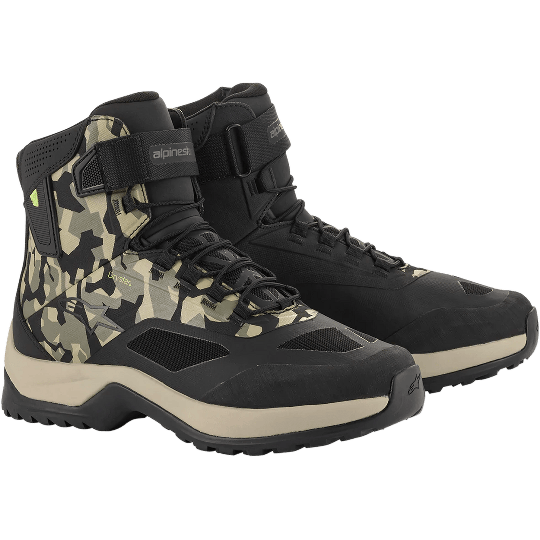 Alpinestars CR-6 Drystar Riding Shoes - Black/Gray Camo/Sand - Motor Psycho Sport