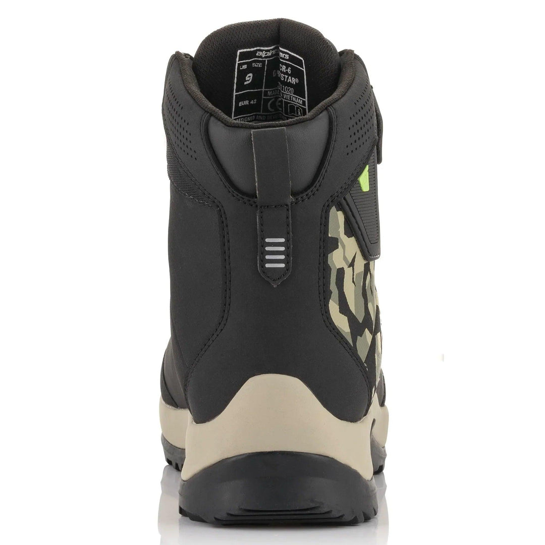 Alpinestars CR-6 Drystar Riding Shoes - Black/Gray Camo/Sand - Motor Psycho Sport