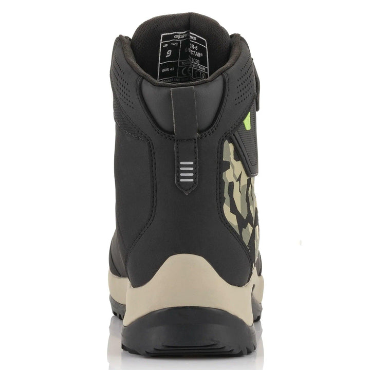Alpinestars CR-6 Drystar Riding Shoes - Black/Gray Camo/Sand - Motor Psycho Sport