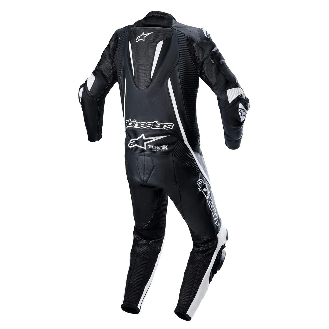 Alpinestars Fusion 1-Piece Leather Suit Black/White - Motor Psycho Sport