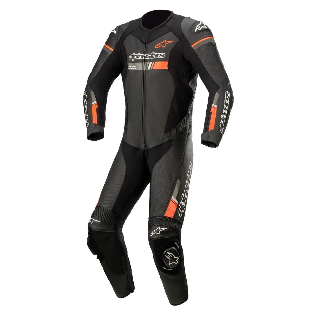 Alpinestars GP Force Chaser Leather Suit 1-Piece Black/Red Fluo - Motor Psycho Sport