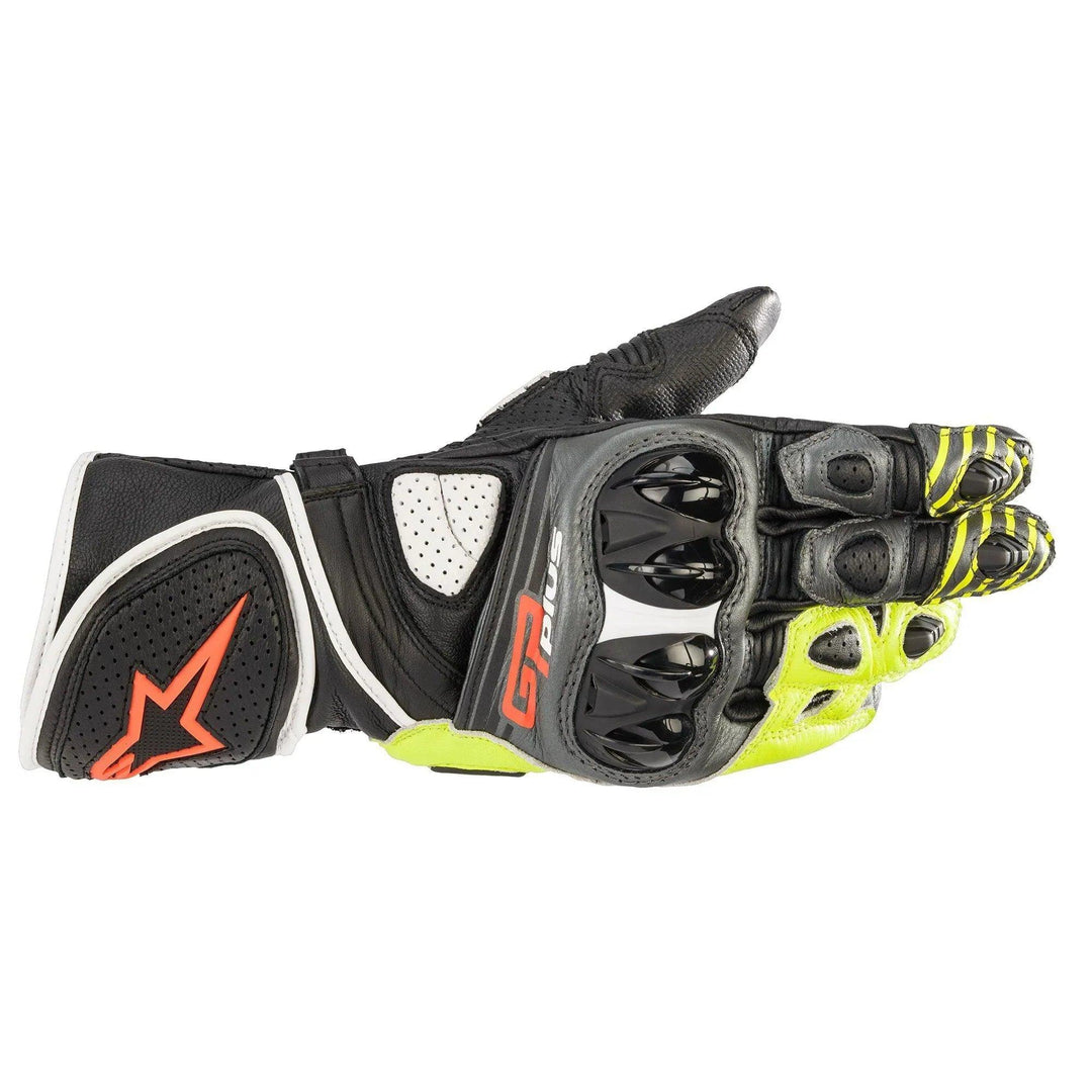Alpinestars GP Plus R V2 Gloves - Metallic Gray/Black/Yellow/Red Fluo - Motor Psycho Sport