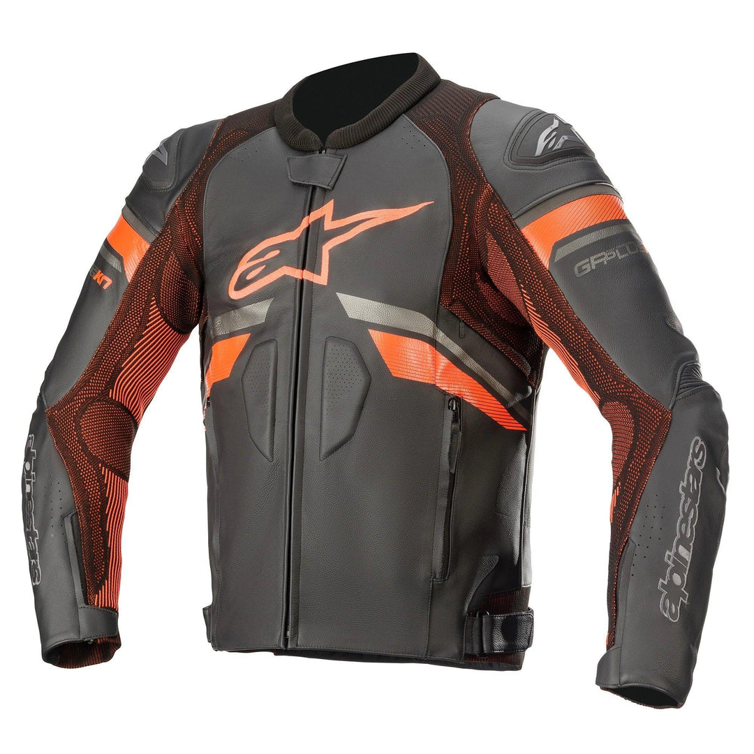 Alpinestars GP Plus R V3 Rideknit Leather Jacket Black/Red Fluo - Motor Psycho Sport
