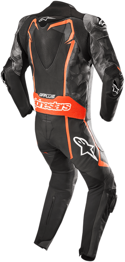 Alpinestars GP Plus V2 Camo 1-Piece Leather Suit - Black/Camo/Red Fluorescent - Motor Psycho Sport