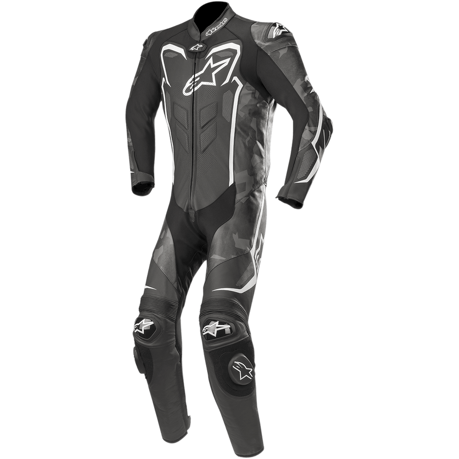 Alpinestars GP Plus Camo 1 Piece Leather Suit Black Charcoal Red 54