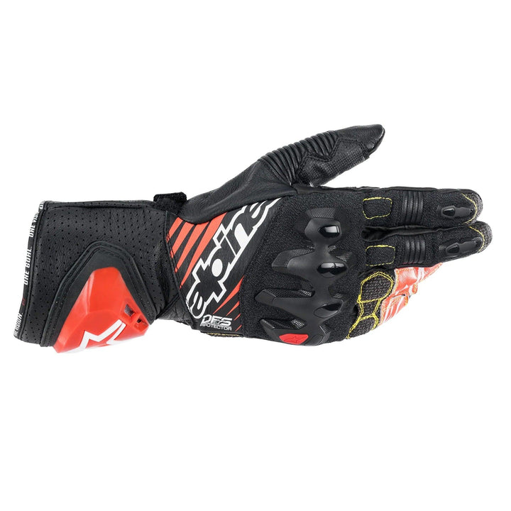 Alpinestars GP Tech V2 S Gloves - Black/Bright Red Fluo - Motor Psycho Sport
