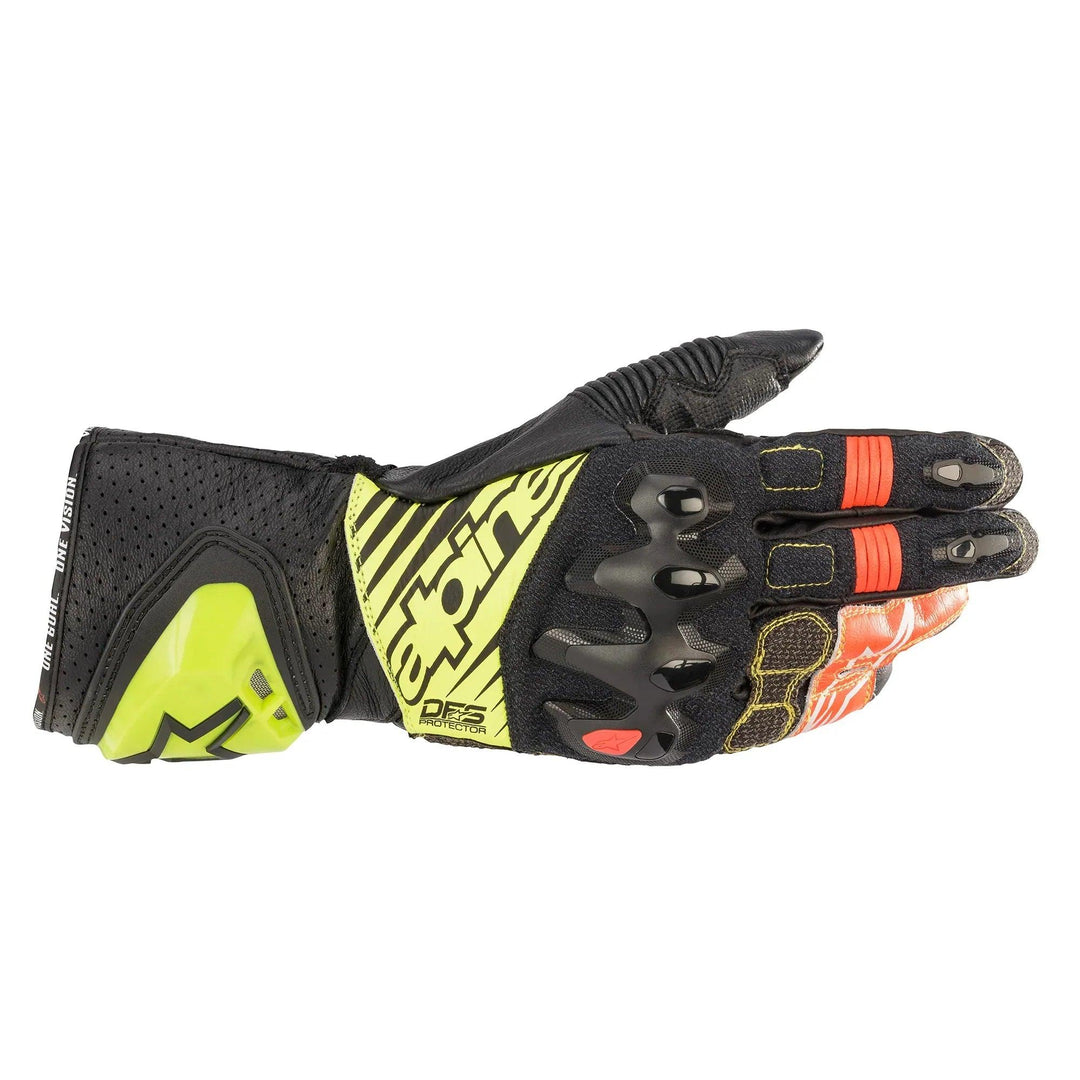 Alpinestars GP Tech V2 S Gloves - Black/Yellow Fluo/White/Red Fluo - Motor Psycho Sport