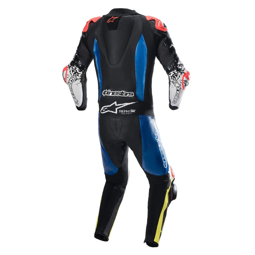 Alpinestars GP Tech V4 Leather Suit Racing Professional - Black/Blue/Yellow Fluo - Motor Psycho Sport