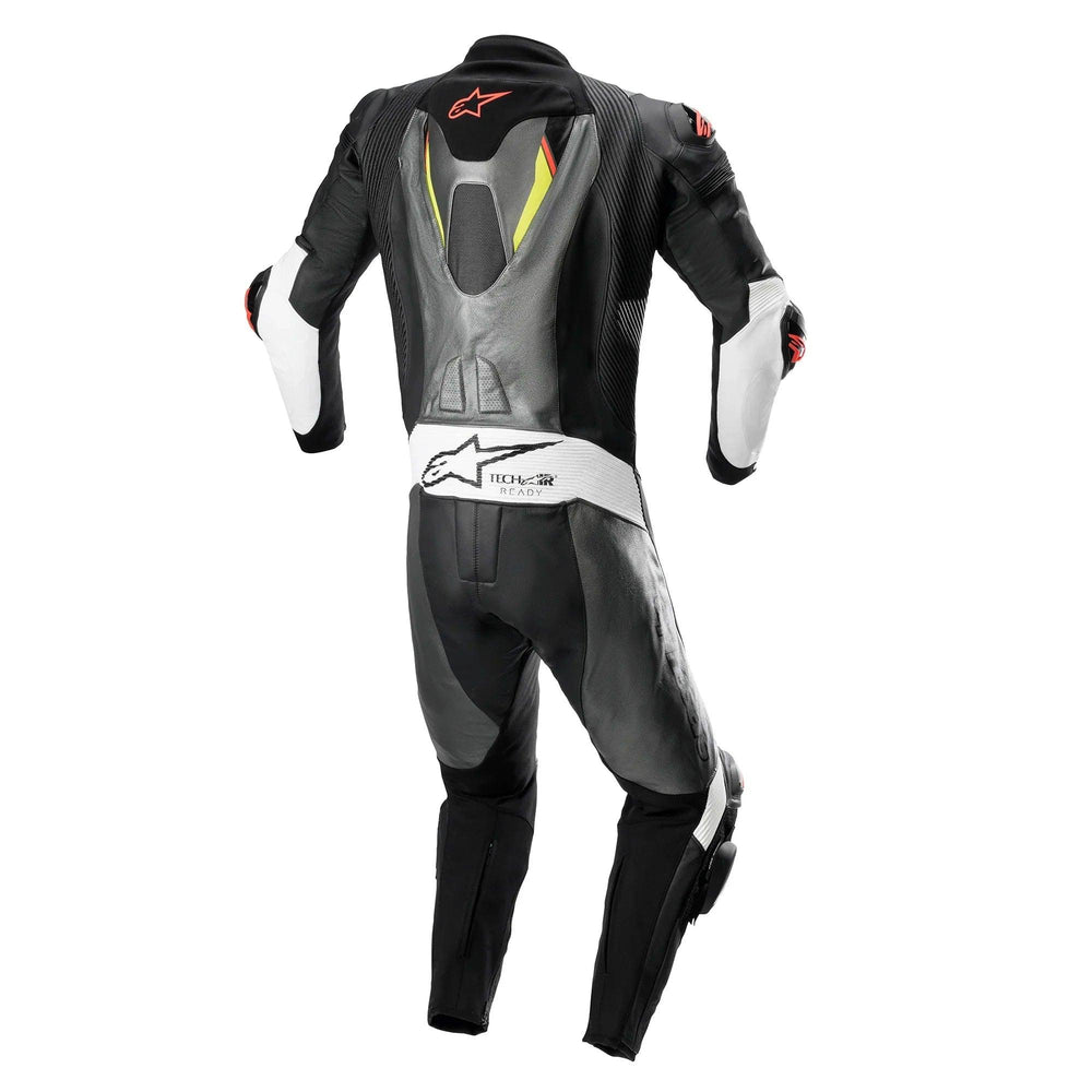 Alpinestars Missile Ignition V2 1-Piece Leather Suit Metallic Gray/Black/Yellow/Red Fluo - Motor Psycho Sport