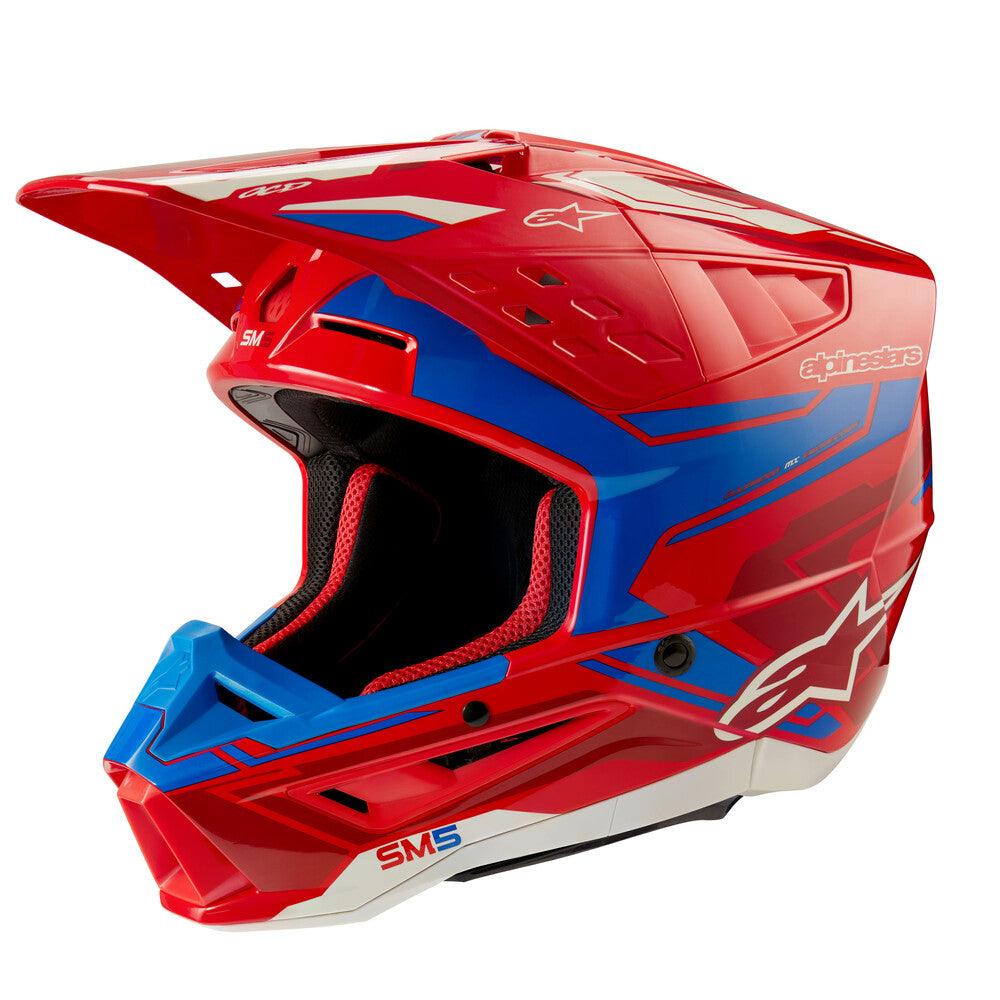 Alpinestars S-M5 Action 2 Helmet Bright Red/Blue Glossy - Motor Psycho Sport