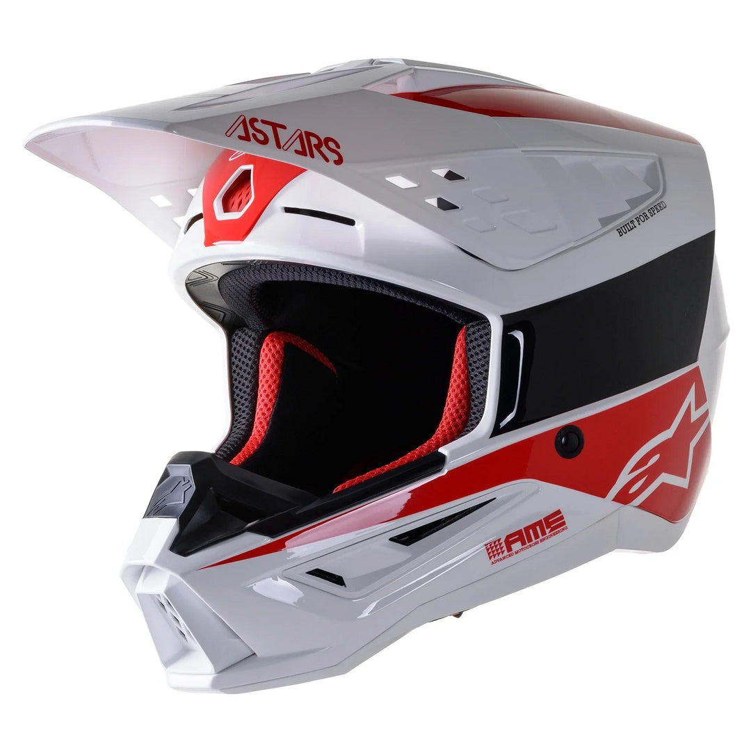 Alpinestars SM5 Bond White/Red Glossy Helmet - Motor Psycho Sport