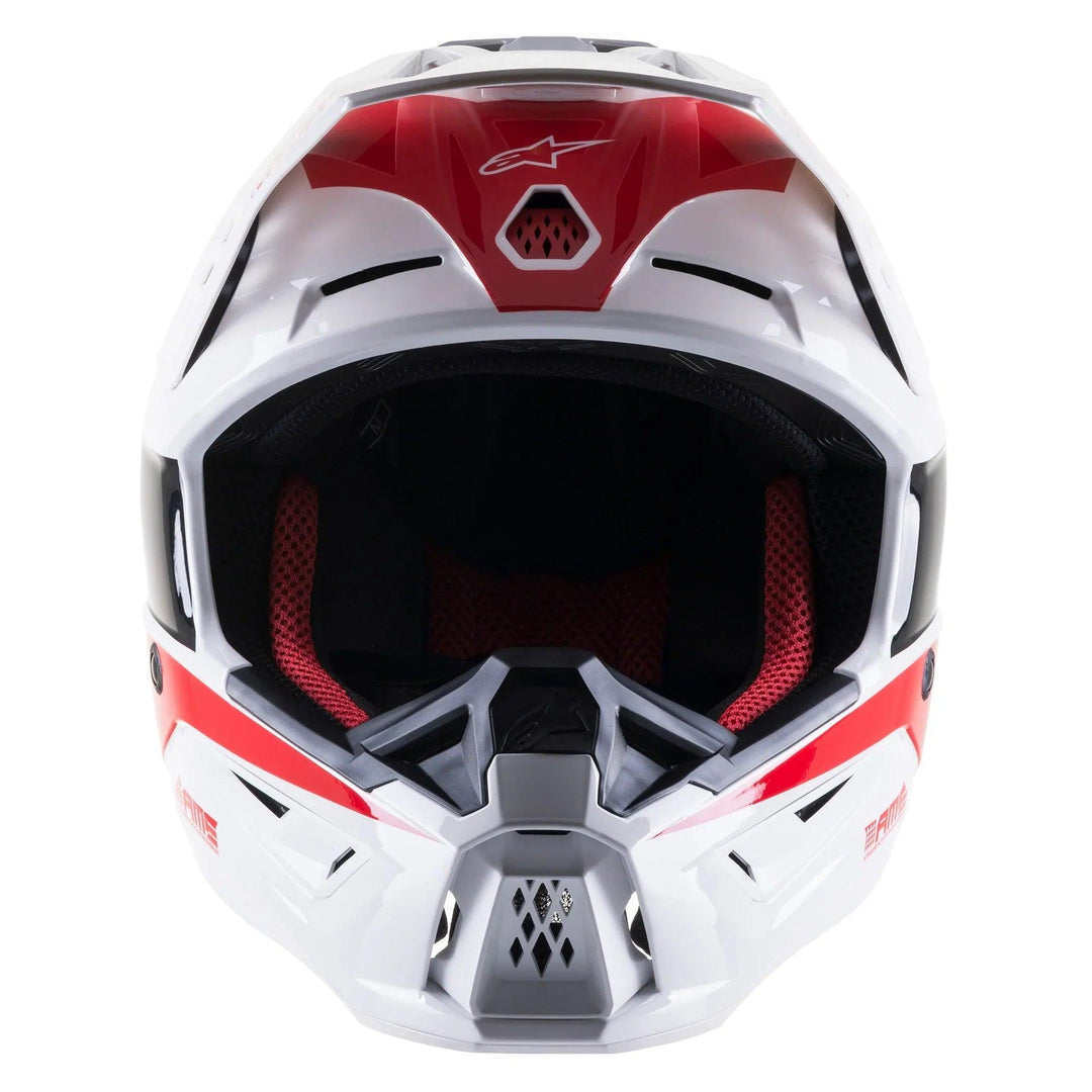 Alpinestars SM5 Bond White/Red Glossy Helmet - Motor Psycho Sport