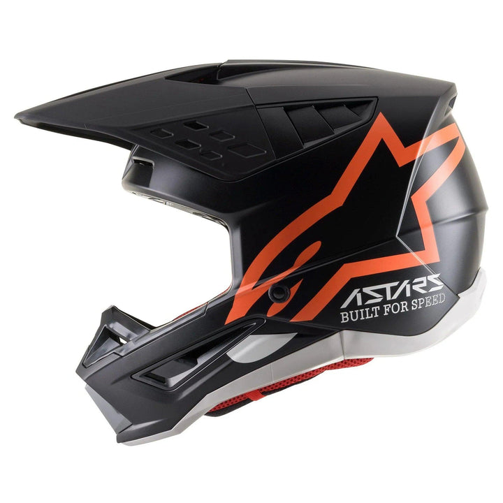 Alpinestars SM5 Compass Black/Orange Fluorescent Matte Helmet - Motor Psycho Sport