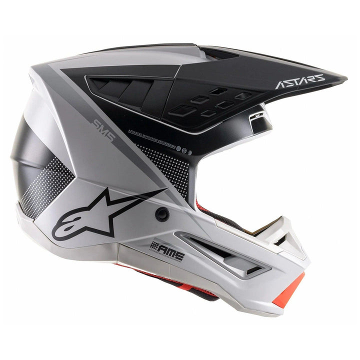 Alpinestars SM5 Rayon Light Gray/Black/Silver Matte Helmet - Motor Psycho Sport