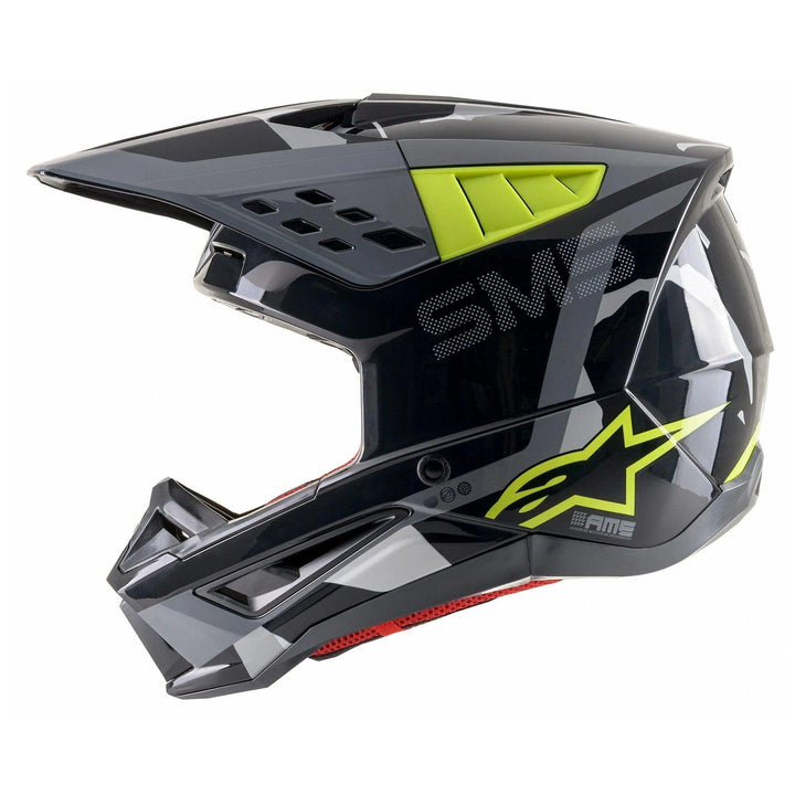 Alpinestars SM5 Rover Anthracite/Yellow Fluorescent/Gray Camo Glossy Helmet - Motor Psycho Sport