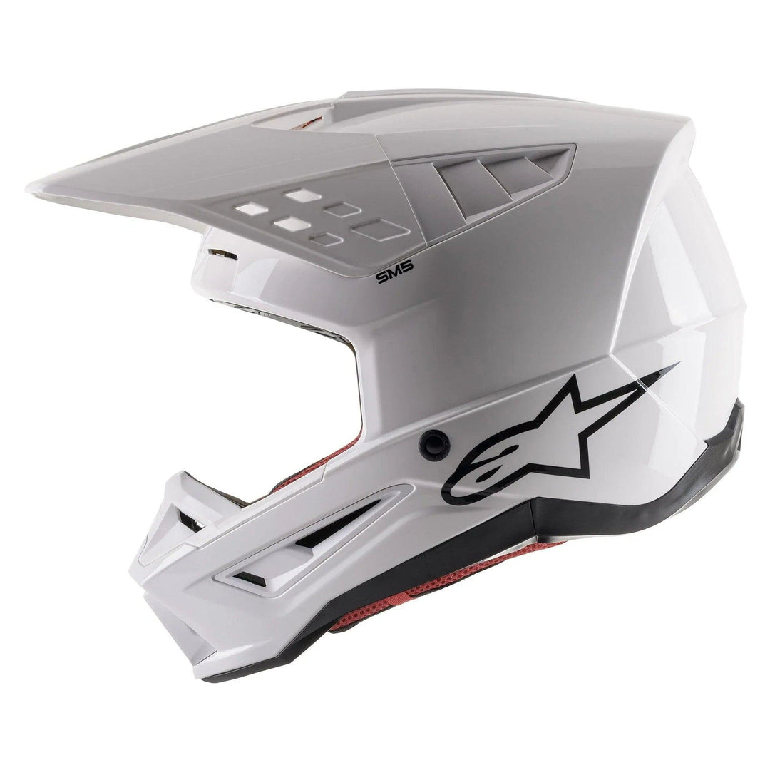 Alpinestars SM5 Solid White Glossy Helmet - Motor Psycho Sport