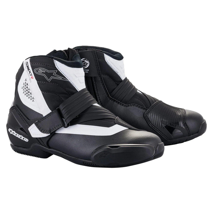 Alpinestars SMX-1 R V2 Black/White Boots - Motor Psycho Sport