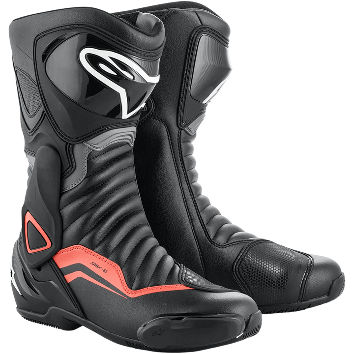 Alpinestars SMX-6 V2 Black/Gray/Red Boots - Motor Psycho Sport