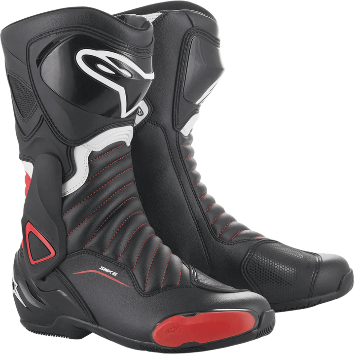 Alpinestars SMX-6 V2 Black/Red Boots - Motor Psycho Sport