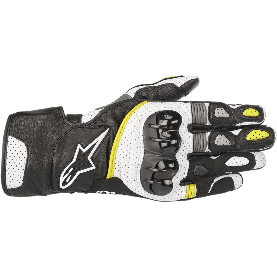 Alpinestars SP-2 V2 Gloves - Black/White/Yellow Fluorescent - Motor Psycho Sport