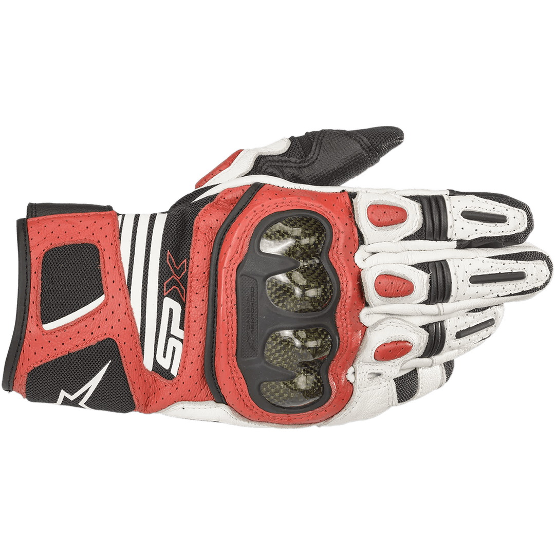 Alpinestars SPX AC V2 Gloves - White/Black/Bright Red - Motor Psycho Sport
