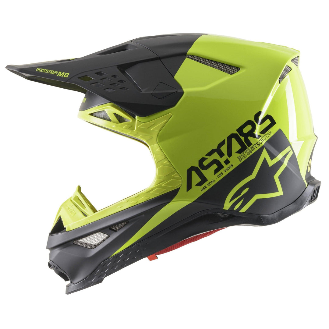 Alpinestars Supertech M8 Echo Black/Yellow Fluorescent Matte & Glossy Helmet - Motor Psycho Sport