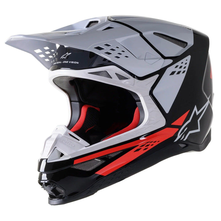 Alpinestars Supertech M8 Factory Black/White/Red Fluo Glossy Helmet - Motor Psycho Sport