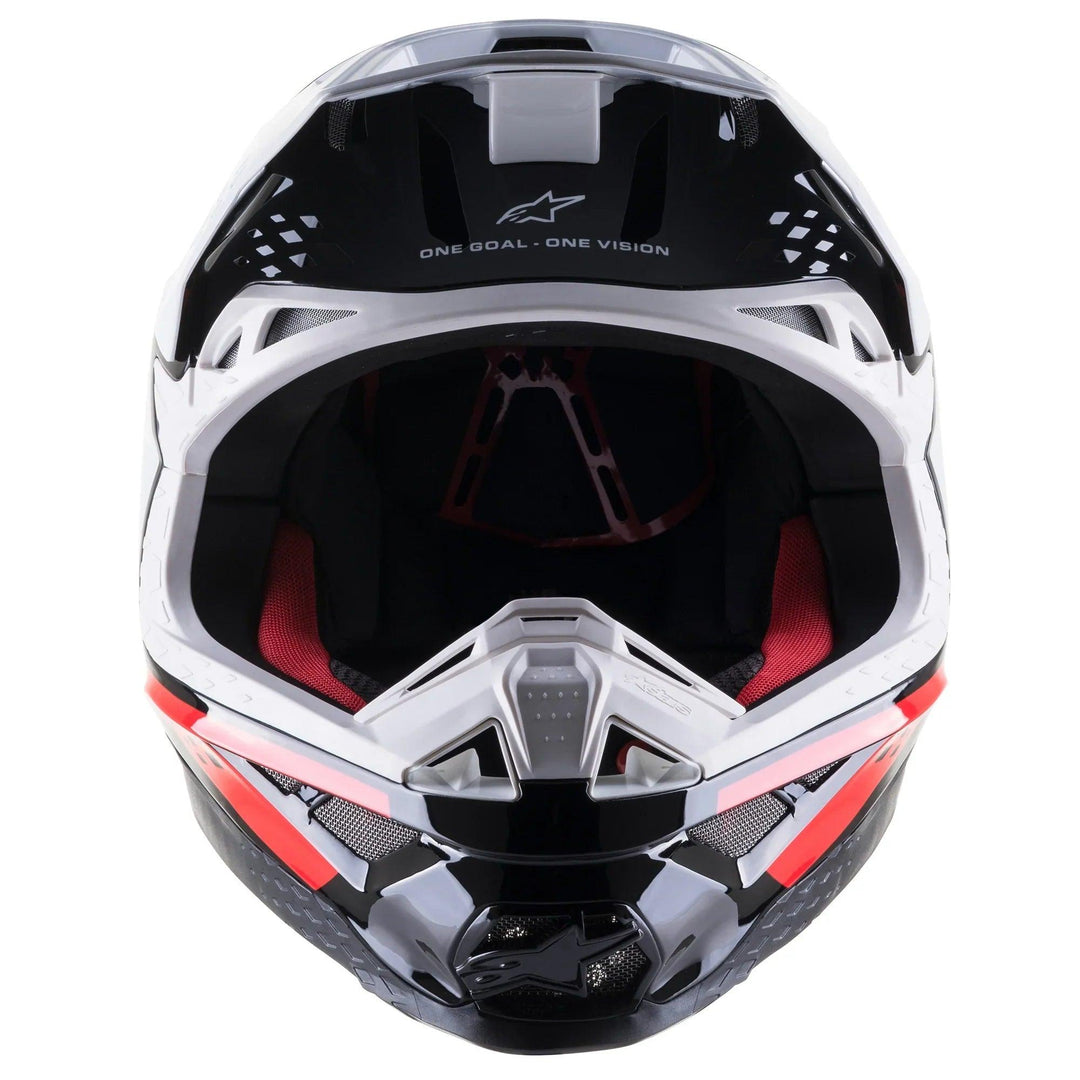 Alpinestars Supertech M8 Factory Black/White/Red Fluo Glossy Helmet - Motor Psycho Sport