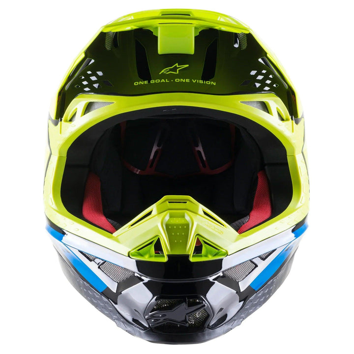 Alpinestars Supertech M8 Factory Black/Yellow Fluo/Blue Glossy Helmet - Motor Psycho Sport
