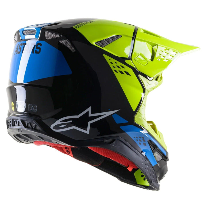 Alpinestars Supertech M8 Factory Black/Yellow Fluo/Blue Glossy Helmet - Motor Psycho Sport