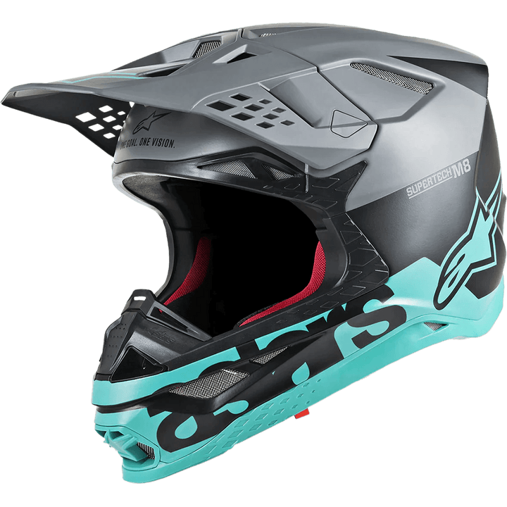 Alpinestars Supertech M8 Radium Black/Gray/Teal Helmet - Motor Psycho Sport