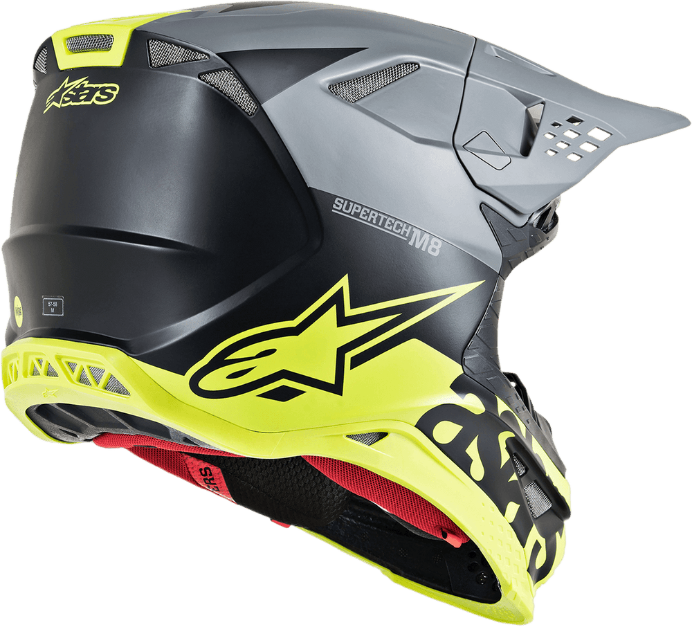 Alpinestars Supertech M8 Radium Black/Gray/Yellow Helmet - Motor Psycho Sport