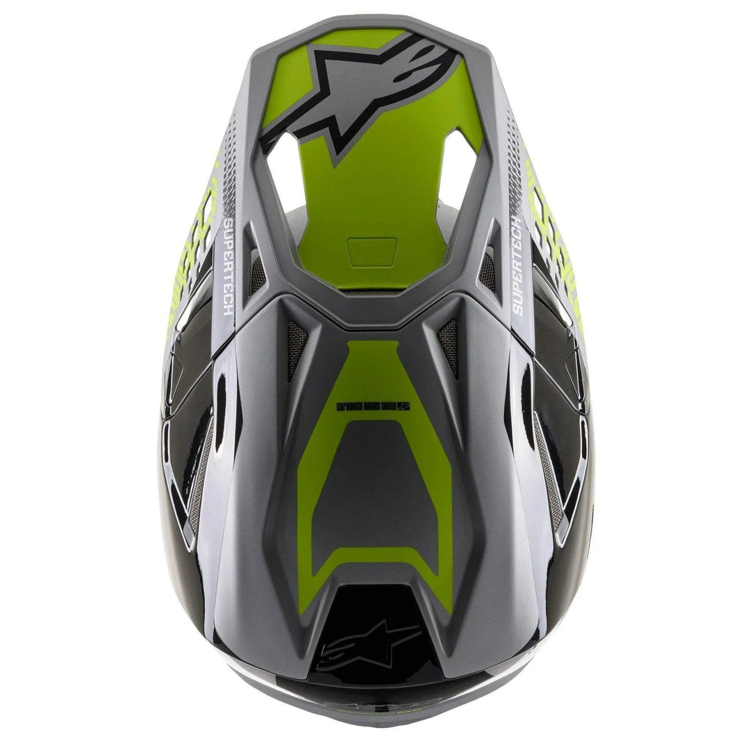 Alpinestars Supertech M8 Triple Silver/Black/Yellow Fluorescent Helmet - Motor Psycho Sport