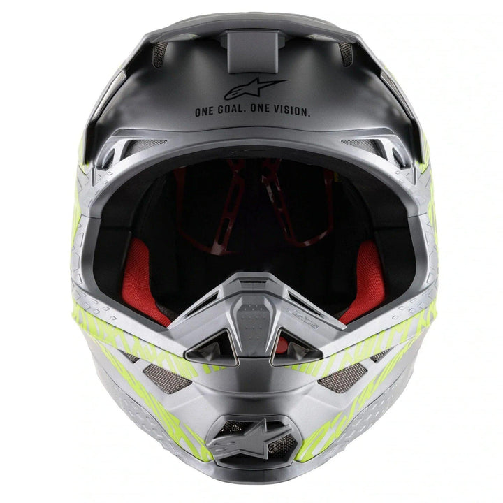 Alpinestars Supertech M8 Triple Silver/Black/Yellow Fluorescent Helmet - Motor Psycho Sport