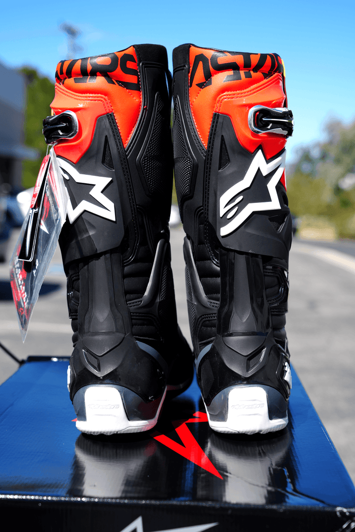 Alpinestars Tech 10 Black/Gray/Orange/Red Fluorescent Boots - Motor Psycho Sport